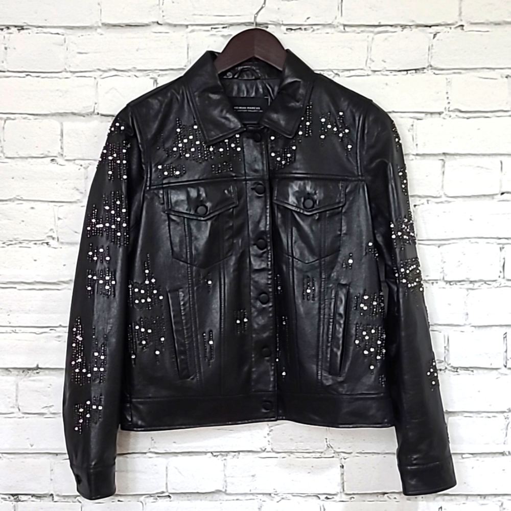 Neiman Marcus Buttonfront Leather Jacket - NWT